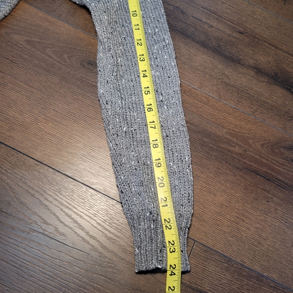 Ceasikery Asymmetrical Fringe Hem Faux‎ Wrap Sweater Womens Size M Pullover Gray - Picture 9 of 12